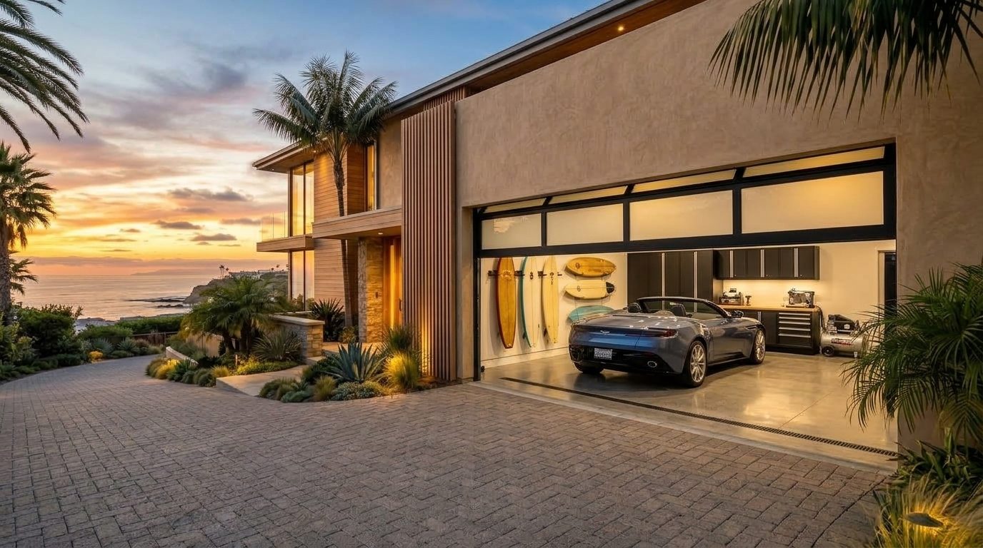 Perks Garage Door Garage Door Gliding Open Revealing Warm Illuminated Interior
